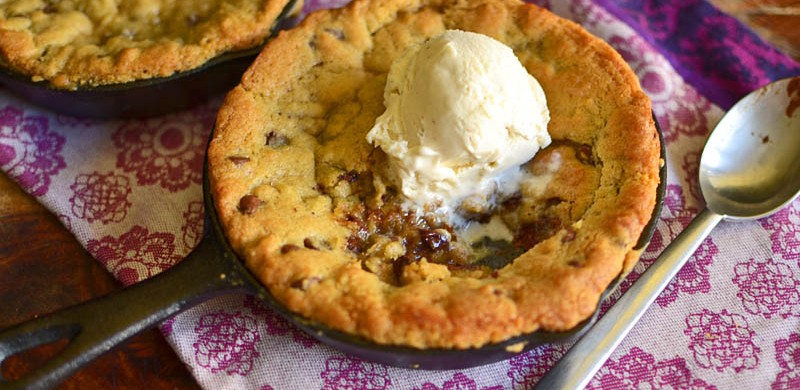 Skillet Chocolate Chip Cookie via LittleFerraroKitchen.com Skillet Chocolate Chip Cookie via LittleFerraroKitchen.com