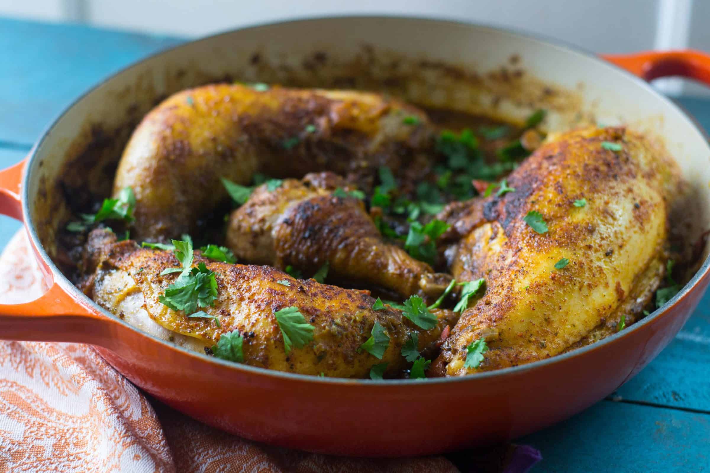 One Pot Sazon Chicken with Black Beans