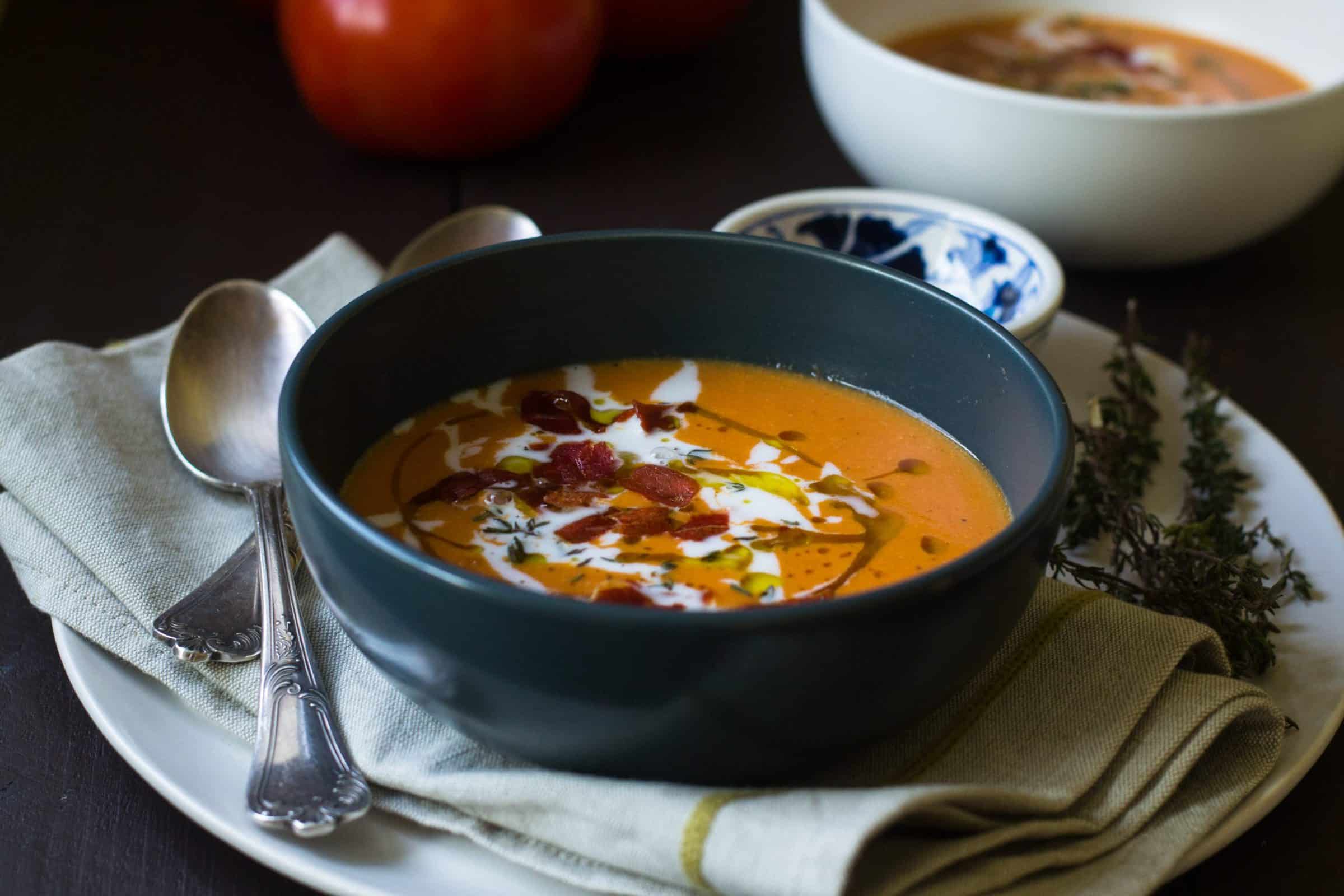 Roasted Tomato Soup With Coconut Milk And Prosciutto coconut-milk-sauce-for-pasta-with-tomatoes-and-basil