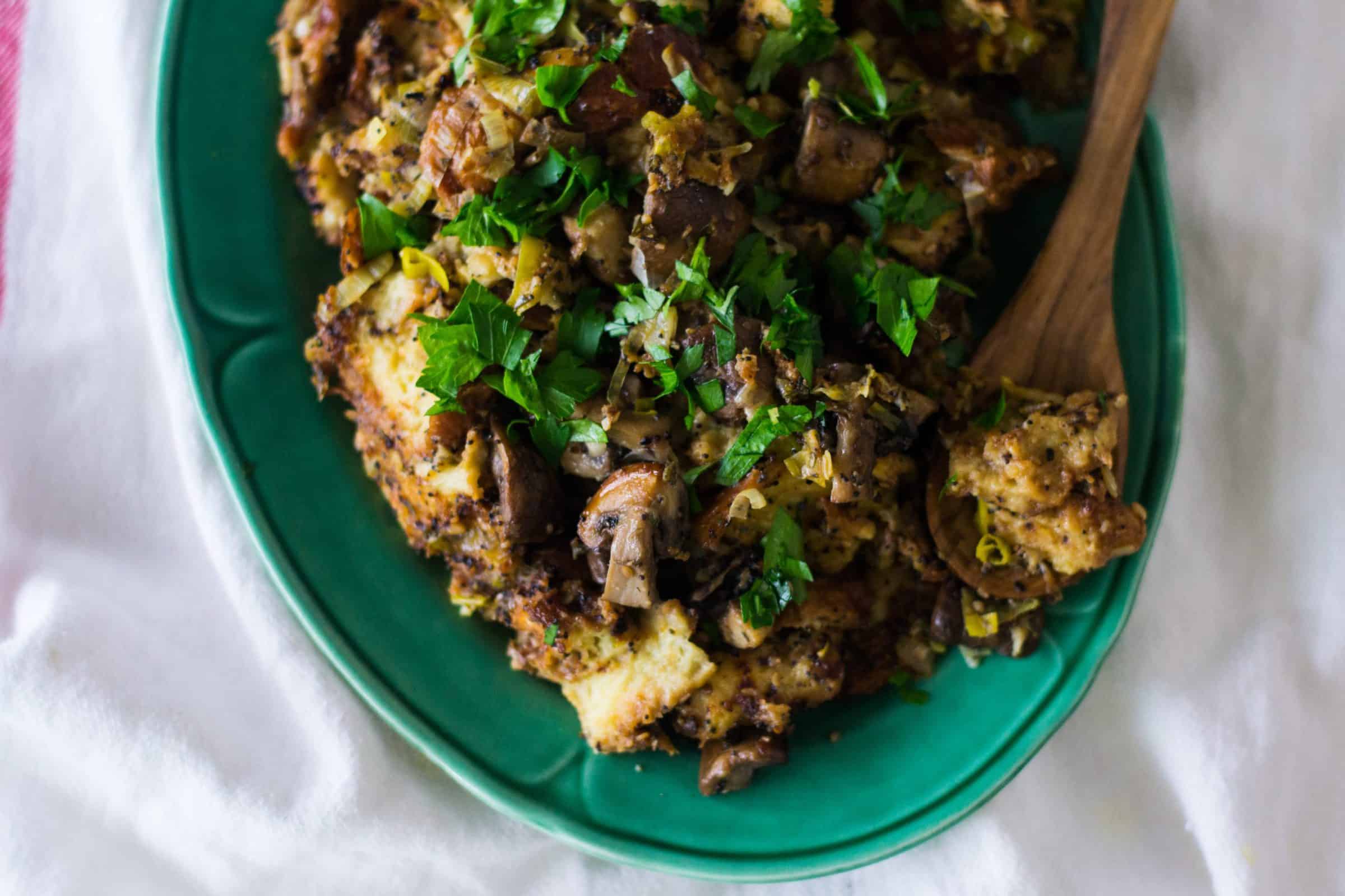 Everything Spiced Challah Stuffing - The Little Ferraro Kitchen