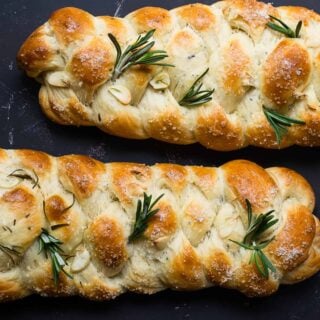 Garlic Rosemary Challah Recipe via LittleFerraroKitchen.com