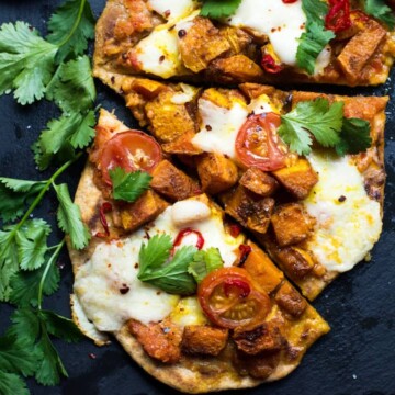 Indian Spiced Naan Pizza