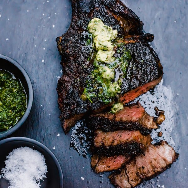 Grilled Tomahawk Steak With Chimichurri Compound Butter The Little Ferraro Kitchen 