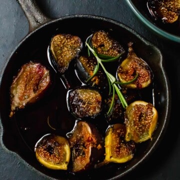 Red Wine Roasted Figs, Baked in Cast Iron with Rosemary