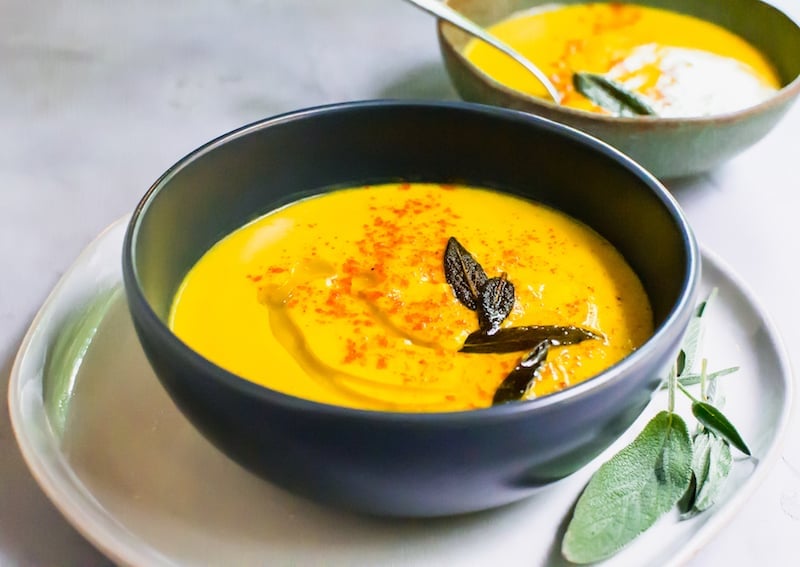 Creamy Pumpkin Soup With Paprika And Fried Sage