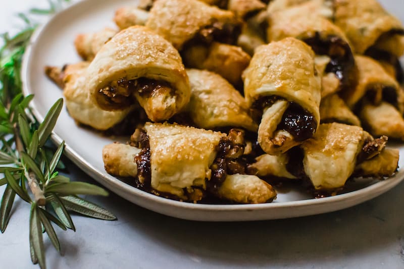 Rosemary and Fig Rugelach with Caramelized Walnuts