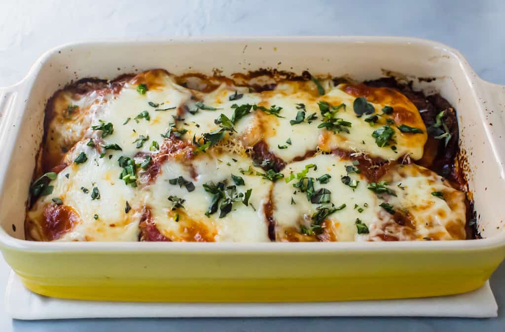 Classic Eggplant Marinara with Fresh Herbs and Mozzarella
