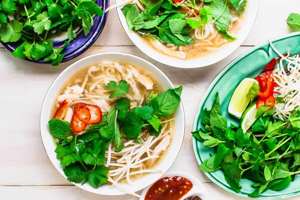 Chicken Pho is an aromatic Vietnamese soup with flavors of clove and cinnamon. Usually taking hours, this pressure cooker chicken pho recipe is made within 30 minutes.