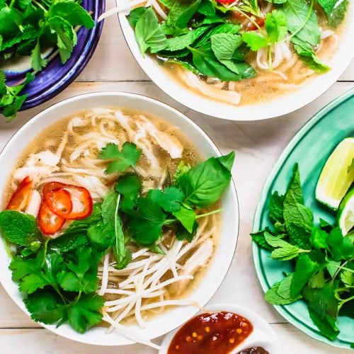 Pressure Cooker Chicken Pho Recipe with Cinnamon and Ginger
