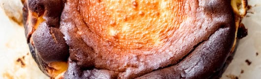 Burnt Basque Cheesecake inspired from the infamous La Viña in San Sebastian, Spain. Incredibly light and creamy with a deep caramel burnt top