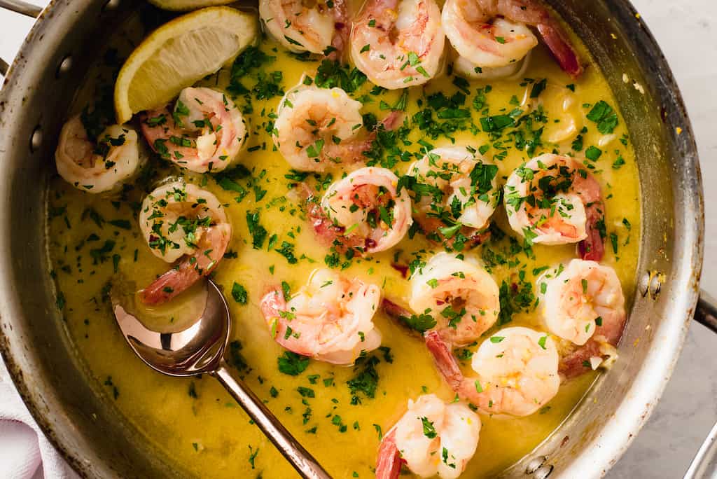 Shrimp Scampi with White Wine and Parmesan - The Little Ferraro Kitchen