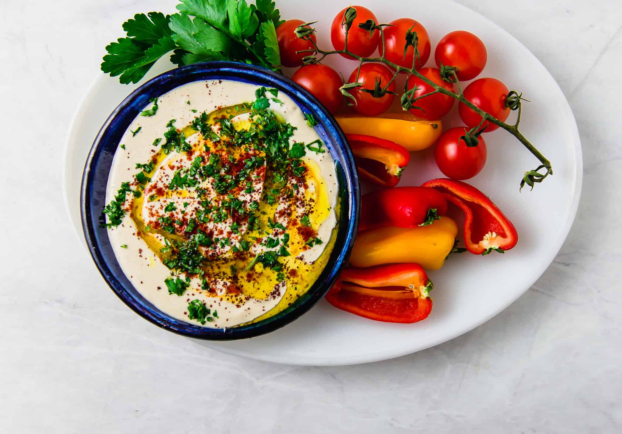 Mediterranean Mason Jar Salad with Tahini Yogurt Dressing