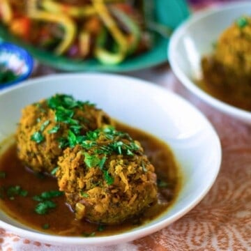 Percian Meatballs (Koofteh) in Turmeric Tomato Broth