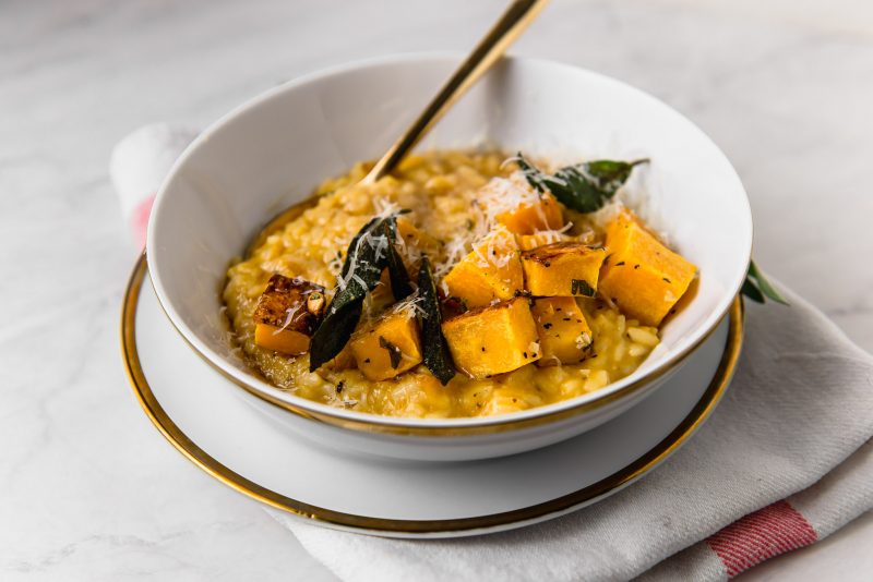 (Pressure Cooker) Butternut Squash Risotto with Saffron and Brown