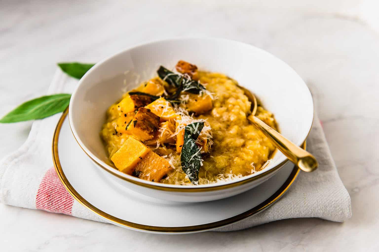 (Pressure Cooker) Butternut Squash Risotto with Saffron and Brown