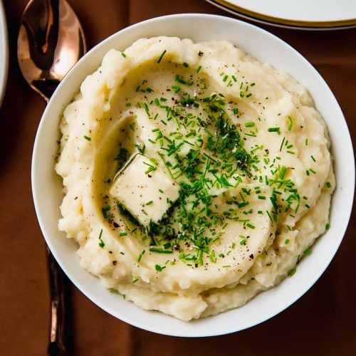 Creme Fraiche Mashed Potatoes with Roasted Garlic