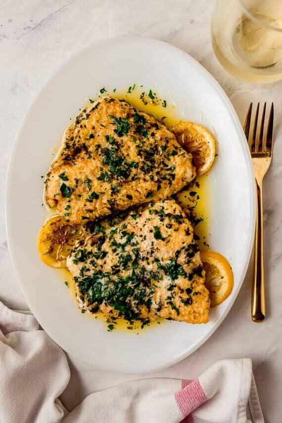 This simple lingcod recipe is perfect for an easy weeknight dinner and is done in nearly 15 minutes. Mild white fish is seared with butter, lemon juice and finished with fresh herbs.