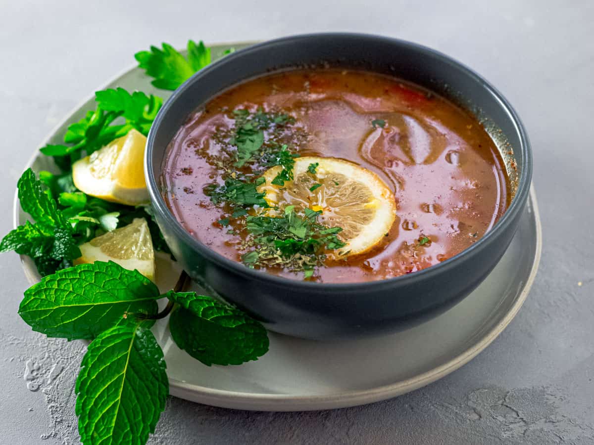 Turkish Lentil Soup with Mint and Lemon (Mercimek Çorbasi)