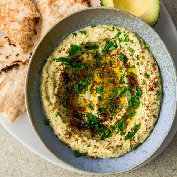 Creamy Avocado Hummus with Za'atar