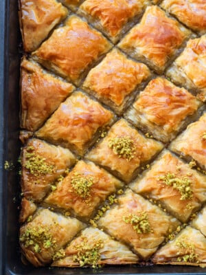 Turkish Pistachio Baklava with Orange Blossom Syrup