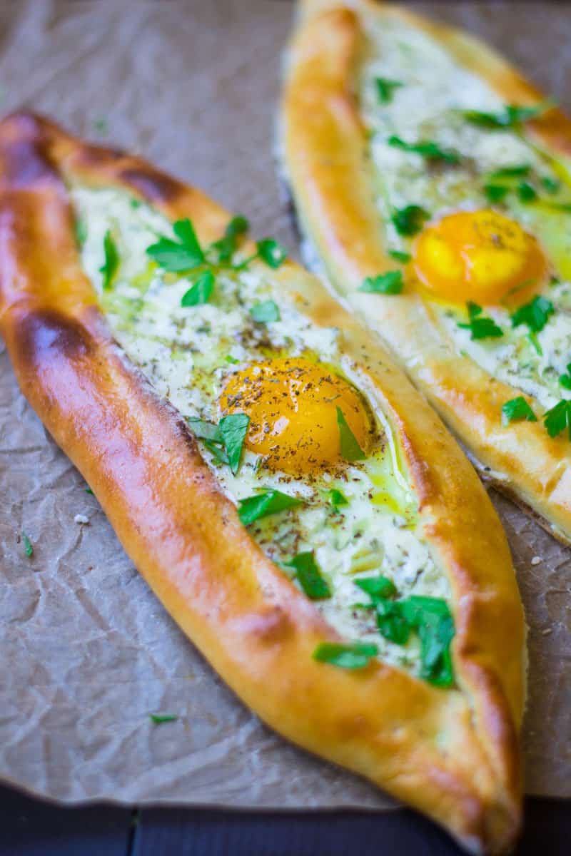 Turkish pide is a oblong flatbread that is stuffed with various fillings, such as cheese and egg.
