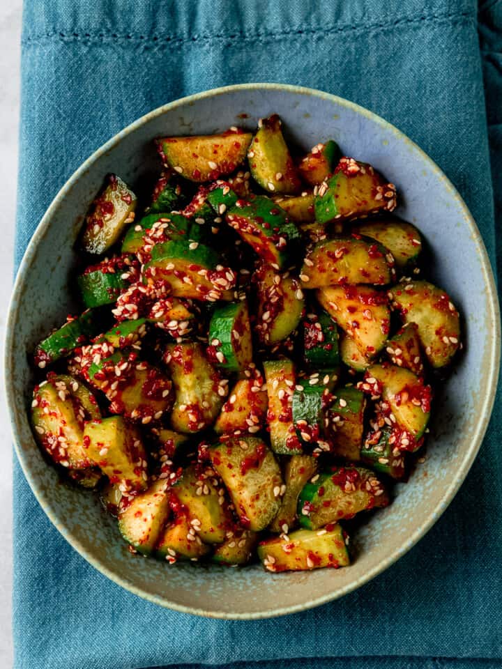 Quick Spicy Korean Cucumber Salad (Oi Muchim)