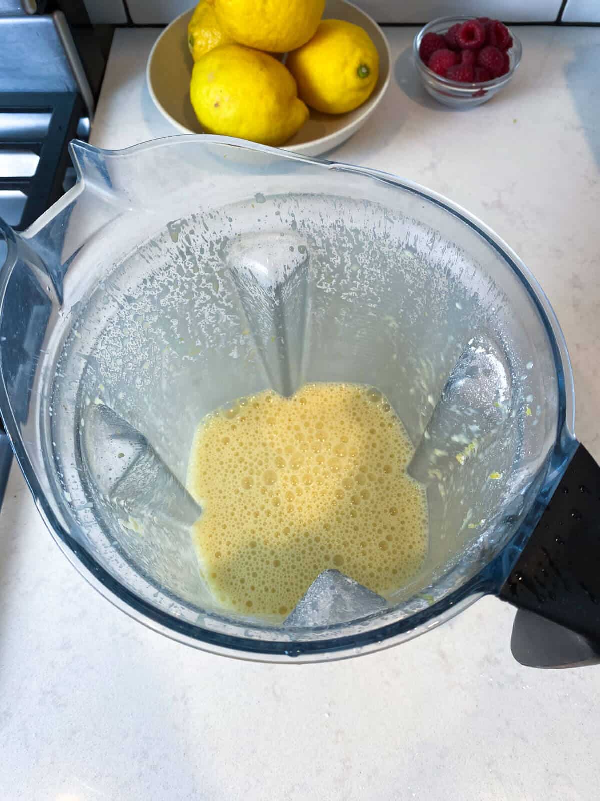 Blend the Dutch pancake batter in a blender.