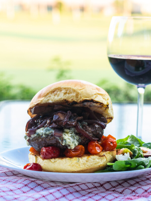Blue Cheese Burger with Caramelized Onions The Little Ferraro Kitchen
