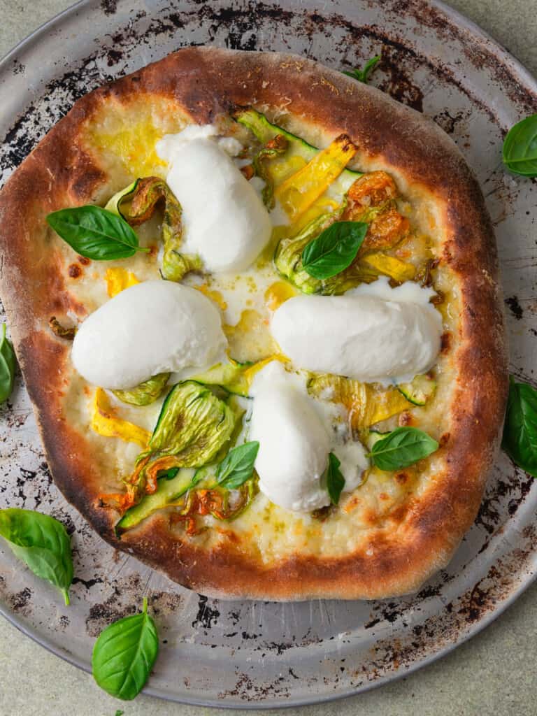 Squash Blossom Pizza with Burrata The Little Ferraro Kitchen
