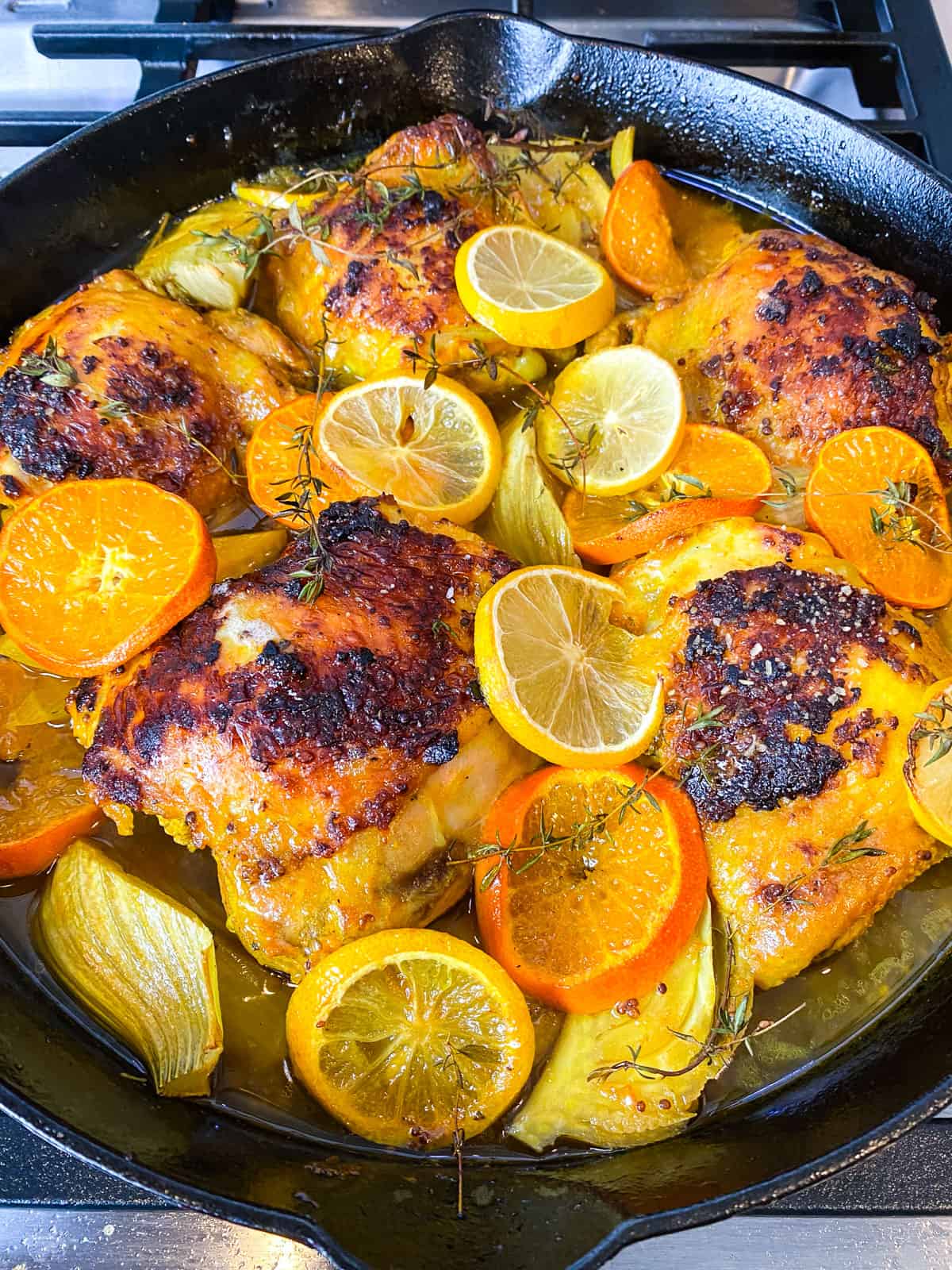 Roast the turmeric chicken until the chicken is cooked through and golden brown on top.