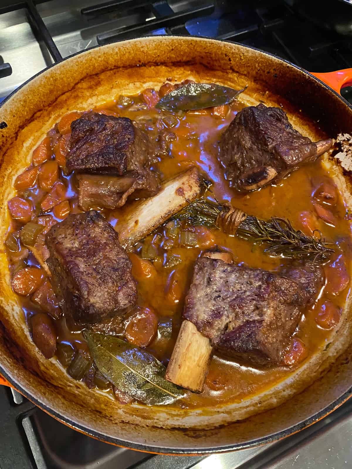 Slow cooked short ribs right out of the oven.