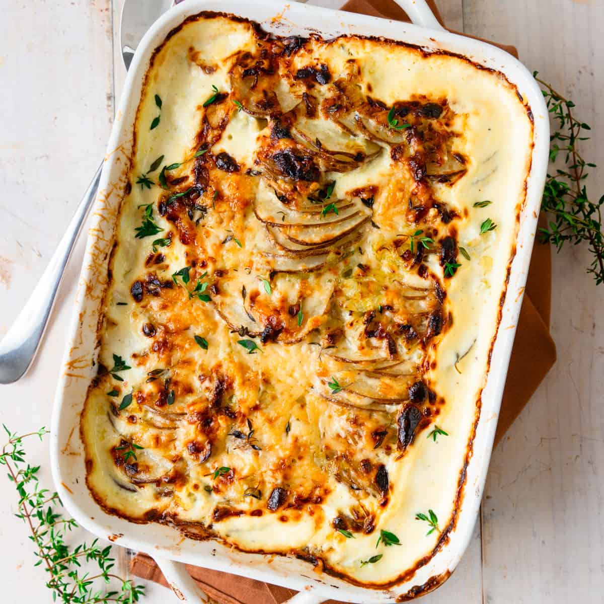 Slow Cooker Potato, Leek, and Kale Gratin With Too Much Cheese