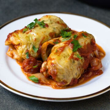 Sweet and sour cabbage rolls.
