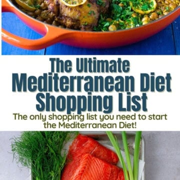 Mediterranean diet shopping list for beginners to start eating Mediterranean.