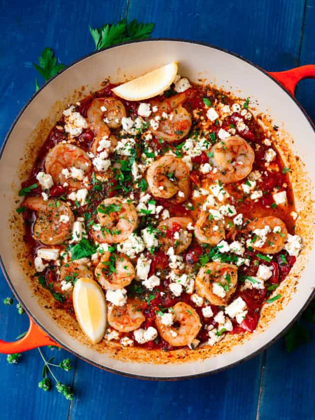 Greek Shrimp Saganaki with Feta Cheese- The Little Ferraro Kitchen