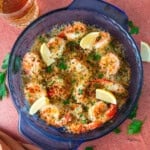 Shrimp oreganata recipe with white wine and lemon.