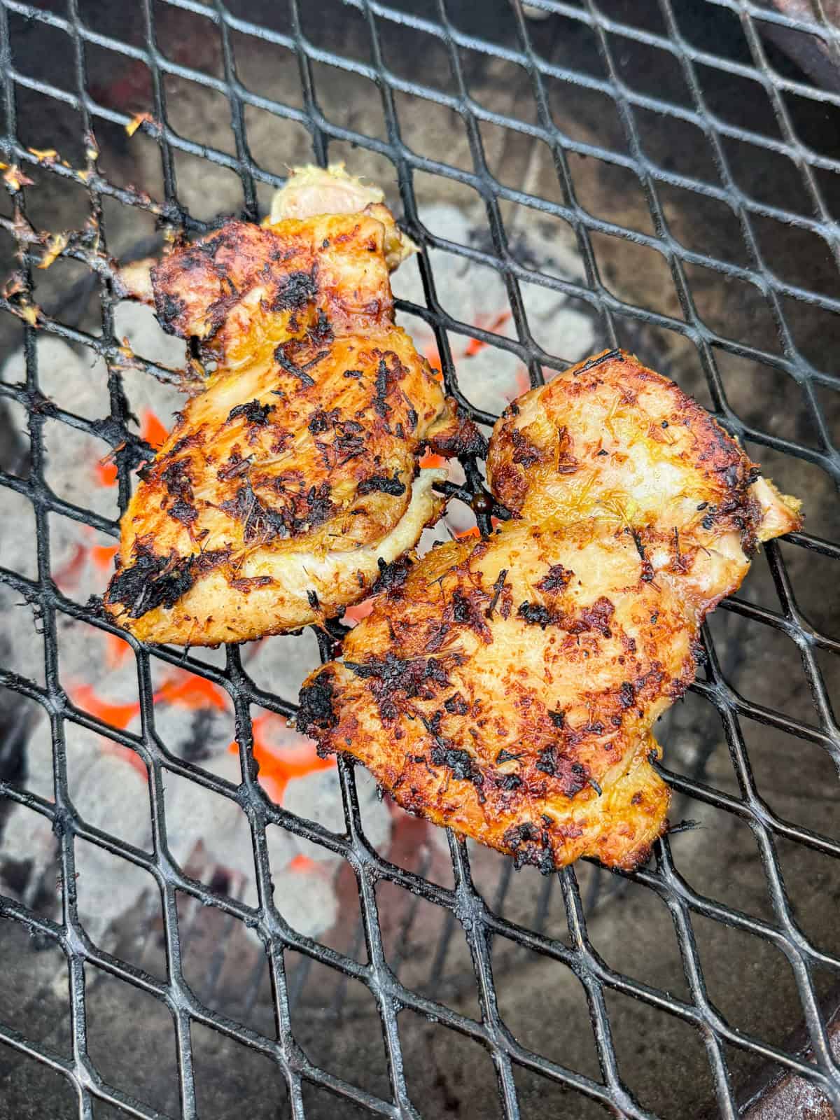 Grill the lemongrass chicken until charred on both sides and cooked through.