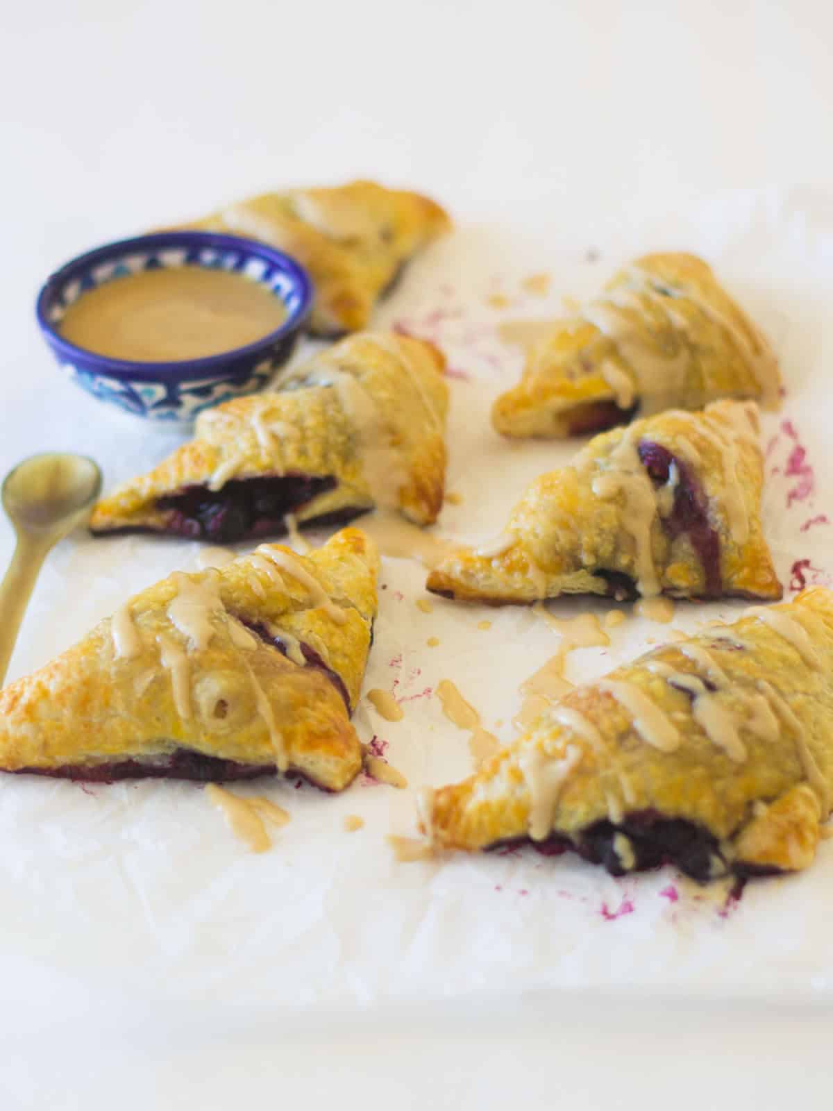 Blueberry and apple hand pies called bourekas.