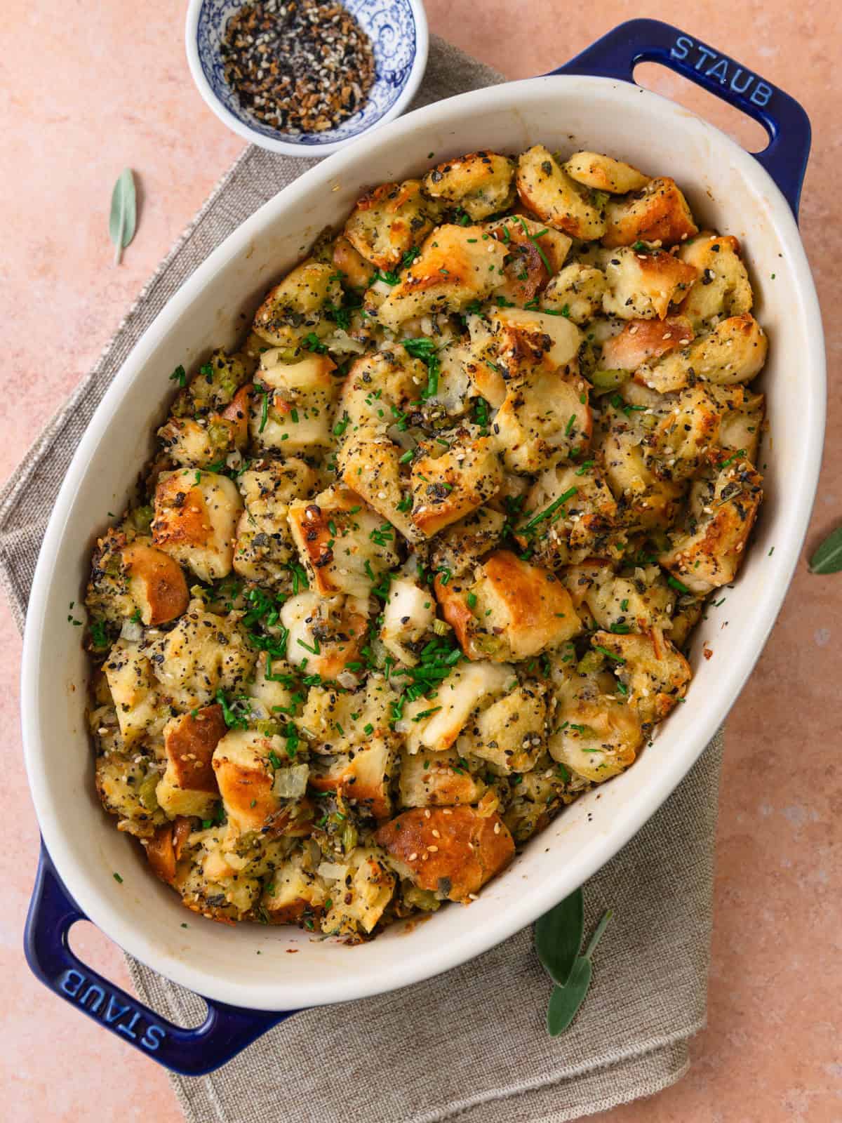 Everything bagel stuffing with sage.