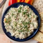 Smoked trout dip with capers, dill and lemon.