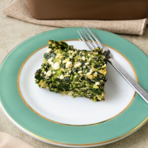 This easy spinach pie is a Sephardic recipe made with spinach, ricotta cheese, feta cheese and Parmesan.