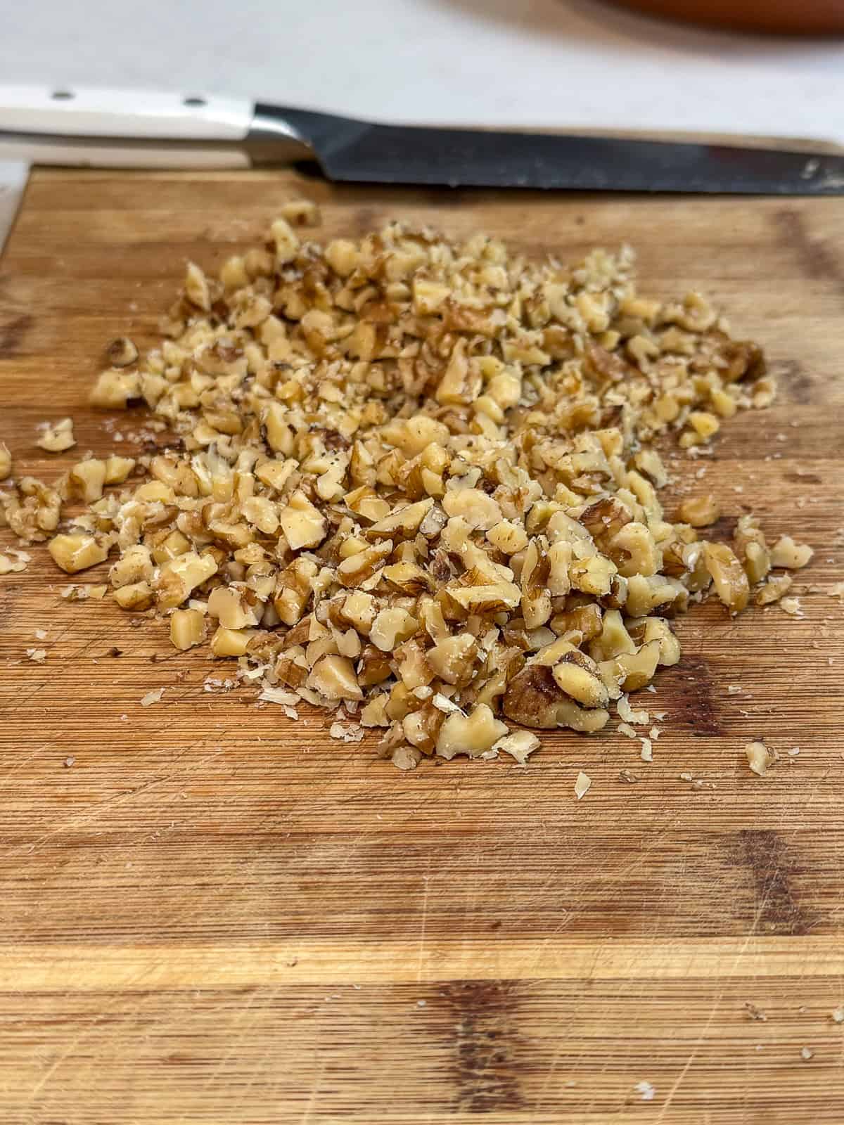 Chop the walnuts into small bite sized pieces.