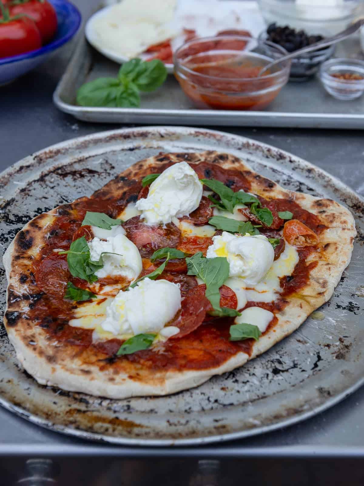 How to grill a perfectly cooked pizza without a pizza stone.