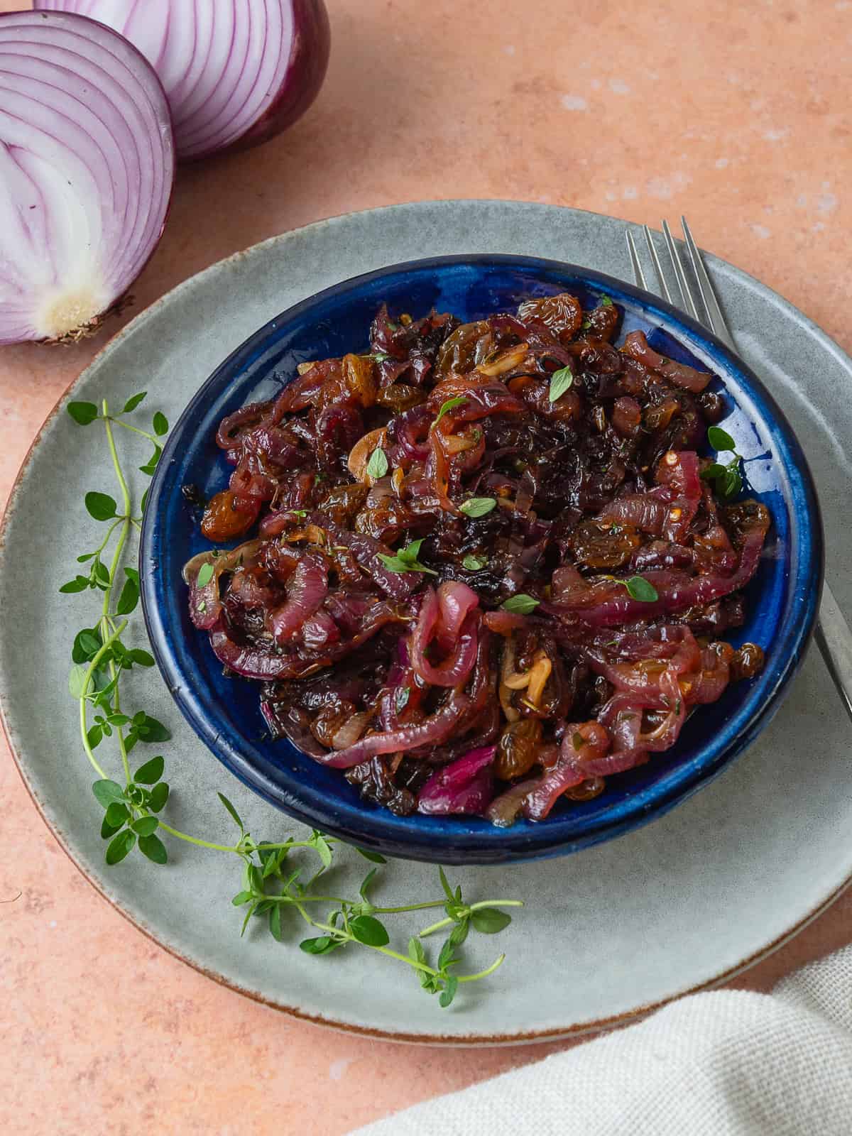 This easy onion agrodolce is sweet and tangy and made with garlic, honey and vinegar.