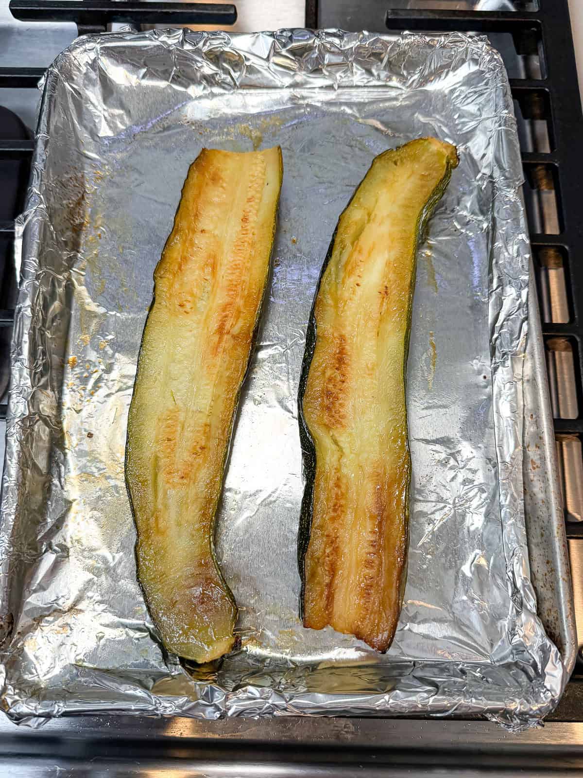 Roast the zucchini until the flesh is very tender.