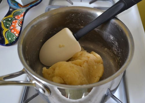 Mix until a dough forms for the Persian doughnuts.